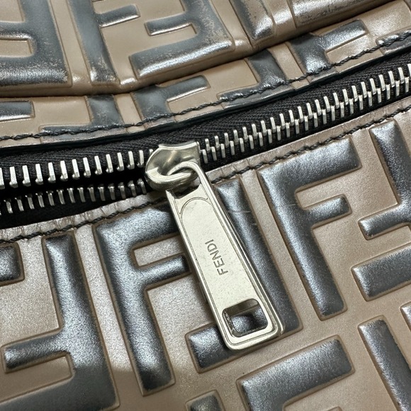 FENDI Black Leather Zucca Shoulder Bag - Picture 9 of 12